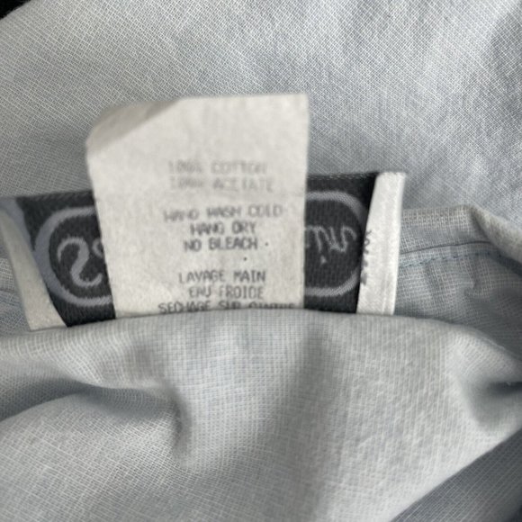 Vintage Saint Germain Paris blue blouse top oversized gold buttons size small - Picture 6 of 6